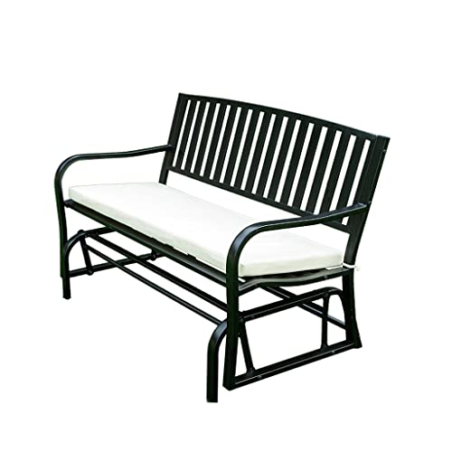 HIHELO Outdoor Wrought Iron Double Rocking Chair Outdoor Balcony Courtyard Creative Two People Rocking Bed Chair Garden Leisure Chair Park Chair Outdoor Bench (Color : B)