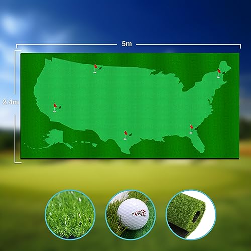 YUNIC Golf Putting Green Premium Nylon Golf Training Putting Mat Green