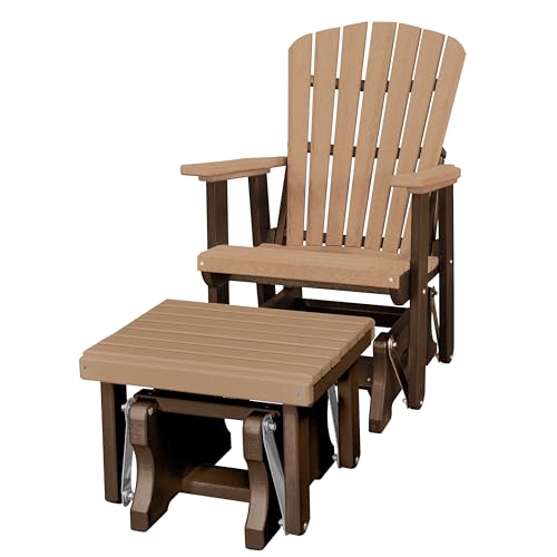 American Furniture Classics Chair and Gliding Glider Ottoman Combo Cedar and Tudor Brown