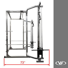Valor Fitness Heavy Duty Power Rack - Squat Rack - Chrome Pull Up Bar and Power Cage Black