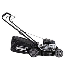 Scheppach Petrol Mower MP135-42B Black Edition | 42 cm Cutting | 3 HP | Steel Housing | Height Adjustable to 7 Levels (25 - 75 mm) | 55 Litre Basket