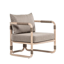 Baja Outdoor Lounge Chair in Brown Eucalyptus with Brown Cushion