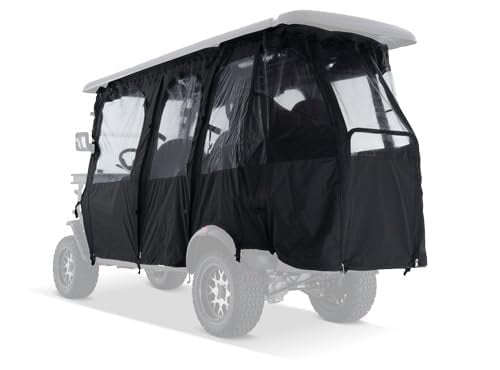 Kandi Enclosed Cab Soft Cover for 6 Person Kruiser Golf Cart Accessory Black