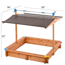 Tierra Garden Large Children's Wooden Sandbox with Retractable Roof