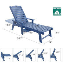 YITAHOME Outdoor Chaise Lounge Chair Set of 4 Navy Blue