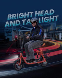 Gyroor Electric Scooter with Seat 450W Motor Foldable Orange