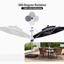 OROTLECT 10 FT Round Lighted Cantilever Umbrella,Gray