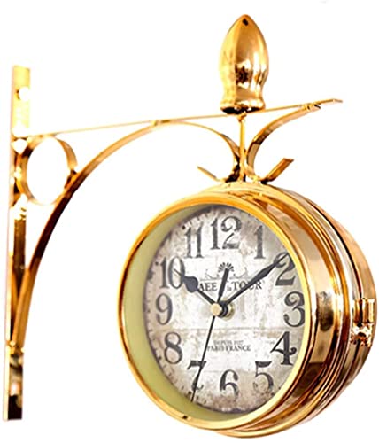 EHVYBDX Double Sided Wall Clock,Retro Wall Clock Outdoor Garden Wall Clock Outdoor Indoor Garden Wall Clock for Garden/Patio/Yard