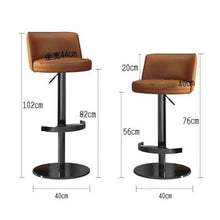 DINBOZ26X Counter Stools Modern Simple Stainless Steel Household High Chair Can Be Lifted and Swivel Bar Stools Bar Counter Bar Stools Bar Stools(Brown)