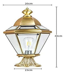 XYIANG Luxury All Copper Outdoor Floor Lamp Waterproof E27 Retro Industrial Glass Floor Lamp Door Lamp Garden Street Villa Pillar Comfortable Garden Decoration Lamp