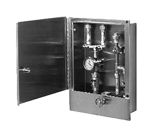 T&S Brass B-2339-LR Control Cabinet Hose Reel with Control Valve Gauge and Dual Check Valves