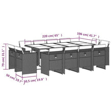 AMBERARD Patio Dining Set 12-Seater Black Furniture Set