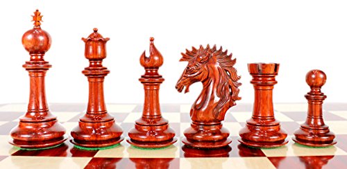 House of Chess Bud Rosewood/Boxwood Staunton Chess Pieces 4.5" Triple Weighted with Extra Queens