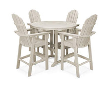 Polywood Vineyard Adirondack 5-Piece Nautical Trestle Bar Set Sand