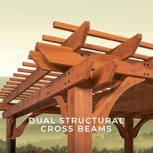 Backyard Discovery Beaumont 24' x 12' Cedar Wood Pergola Kit Light Brown