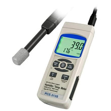 PCE Instruments PCE-313 S Hygrometer, for HVAC & Climate Monitoring, Measures Humidity 5…95% RH, Temp 32…122°F, Dew Point & Type K -58...2372°F, with SD Logging, RS-232 & Large LCD