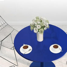 Failjierue Blue Round Bistro Table with Installation Kit - 36 Inch High Bar Counter Pedestal Dining Coffee Table for Pub, Club, Balcony & Outdoor | Easy Assembly(40x62cm)