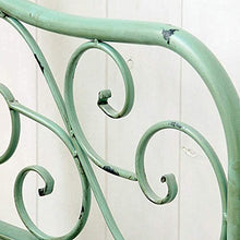 Rsmmpqa 42.5 inch 2-Seater Patio Garden Bench, Wrought Iron Solid Wood Bench, Antique Decoration Outdoor Park Balcony Lounge Chair