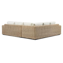 Poly & Bark Puglia Corner Sectional Sofa Set with Coffee Table – Outdoor Ready Synthetic Rattan Frame, Weather‑Resistant Cushions & Minimal Profile – Sand Fabric for Patio, Garden or Covered Veranda