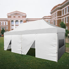 BANNER BUZZ EZ Pop Up Canopy Tent 20x10 with Sidewalls and Mesh Windows White