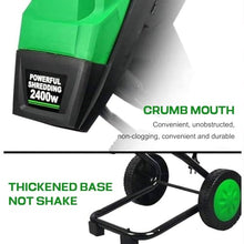 HMWOKPOT Electric Garden Shredder & Wood Chipper with 50L Collection Bag, 2400W-220V Powerful Leaf Mulcher - 40mm Cutting Capacity for Lawn and Garden Use