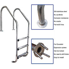 LMMIAMZ Stainless Steel Swimming Pool Ladder, Non-Slip 2/3 Rung Steps, Durable Handrail for Open-Air Baths, Silver-B, 1.5mm Tube Wall, Easy Access Pool Steps