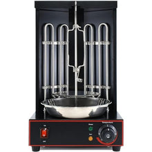 Etsuosy Electric Vertical Rotisserie Grill with Rotating Skewer and Dual Heating Tubes, 11.6 x 10.6 x 18.5 in, Black, for Chicken Kebab Doner Shawarma, 2400W