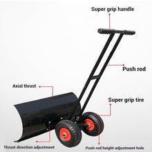 100cm Wide Snow Shovel with Wheels, Heavy-Duty Push Scoop for Snow Removal, Leaf Cleanup & Garden Use, Adjustable Ergonomic Handle & Non-Slip Grip, Efficient Clearing Tool