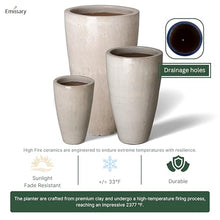 Emissary 24in Distressed White Stoneware Round Planter