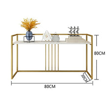 OGMOYT Console Table Marble Wrought Iron Porch Table Dining Side Table Wall Side Long Table Narrow Tabl 31.4脳11.8脳31.4 Inch
