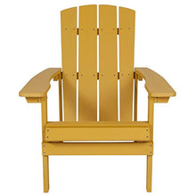 Flash Furniture Charlestown Poly Resin Adirondack Chair - Yellow - All Weather - Indoor/Outdoor - Set of 4