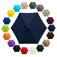 GAZOGJ Replacement Patio Umbrella Canopy 6.6-9.8Ft - Uv Resistant Polyester Fabric Cover for Market Umbrella - Perfect for Pool Deck Yard & Beach,Dark Blue-6 Ribs: 3.0m/9.8ft