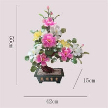 YXIANG56Q Fake Plants Chinese Style Bonsai Jade Ornament Artificial Fake Plants Faux for Desk Home Office Bonsai Tree
