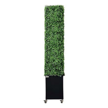 AGPL Artificial Boxwood Hedge Wall Privacy Screen with Black Planter Box, Mobile Green Plant Wall on Wheels, Greenery Fake Faux Grass Backdrop Divider Panels for Outdoor Decor 48" W* 67" H*12" D