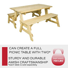 Amish Casual 2-in-1 Heavy-Duty 800 Lb Convertible Picnic Table Bench (Unfinished)