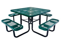 LifeYard Heavy Duty 46" Steel Square Picnic Table,Expanded, Metal Outdoor Table (Green)