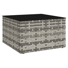 MNCVXAXG 2 Piece Patio Lounge Set with Cushions Gray Poly Rattan