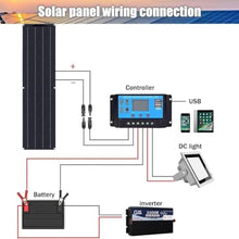 KZZAAO Ultra-Thin Solar Panel, 12V-24V PET Flexible Solar Panel Kit with 40A Controller, Flexible Monocrystalline Solar Panels, Suitable for Family