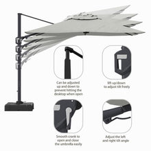 11FT Square Cantilever Patio Umbrella In Gray (Without Umbrella Base)