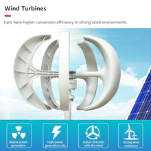Naturalpowev Wind Turbine Generator Kit 13000W, 12V 24V 48V 72V 110V 220V Portable Wind Power Turbine Generator Kit with 5 Blades Controller,12V-White