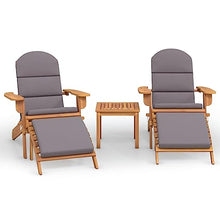 LPERTGFHU 3 Piece Adirondack Chair Set, Solid Acacia Wood Patio Lounge