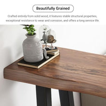 JYPIINFS Industrial Solid Wood Bar Table - Rectangle Dining Coffee with Metal Base Narrow Balcony Railing Irregular Edges(120 * 40 * 105cm/47.2 * 15.7 * 41.3in)