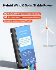 VEVOR 1000W 12V Wind Turbine Generator, 3-Blade Wind Turbine Kit with Wind/Solar Hybrid Controller, Efficient 3-Phase AC Permanent Wind Power Generator for RV Boat Home Farm (Tower Pole Not Include)