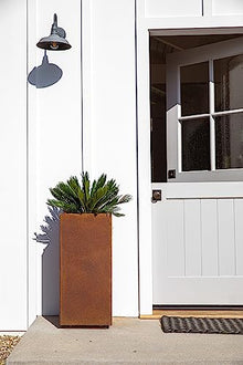 Veradek Corten Steel Series Pedestal Planter - Tall Corten Steel Planter for Outdoor Porch/Patio | Naturally Rusting Steel for All-Weather Use | Modern Rustic Décor for Tall Plants, Trees, Flowers