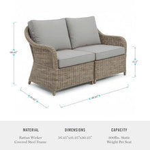 Martha Stewart Lily Pond Modular Patio Loveseat, Gray