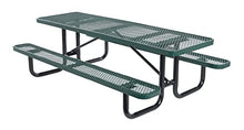 Vestil PT-MX-3096-GN Steel Picnic Table Expanded Metal Rectangle Top 30 in. x 96 in. Green
