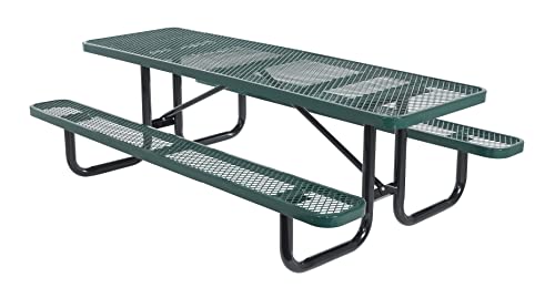 Vestil PT-MX-3096-GN Steel Picnic Table Expanded Metal Rectangle Top 30 in. x 96 in. Green