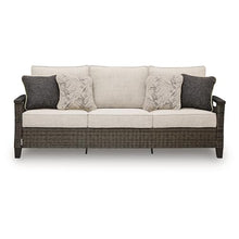 Signature Design by Ashley Drakes Beach 3-Seat Outdoor Sofa, Brown Wicker