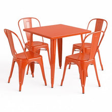 31" x 31" Metal Bistro Table Set – 5 Piece Indoor Outdoor Cafe Seating for Patio or Restaurant