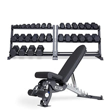 REP Rubber Hex Dumbbell Set 5-75 lbs with Adjustable Bench AB-3000